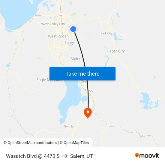 Wasatch Blvd @ 4470 S to Salem, UT map