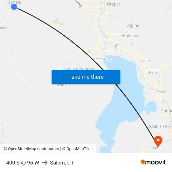 400 S @ 96 W to Salem, UT map