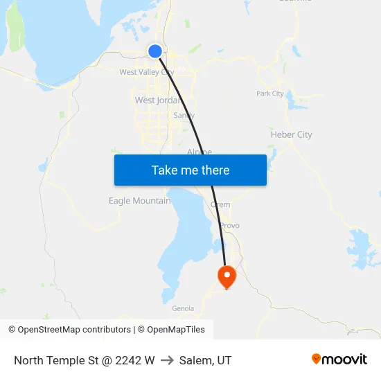 North Temple St @ 2242 W to Salem, UT map