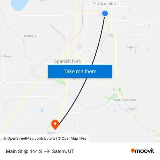 Main St @ 444 S to Salem, UT map