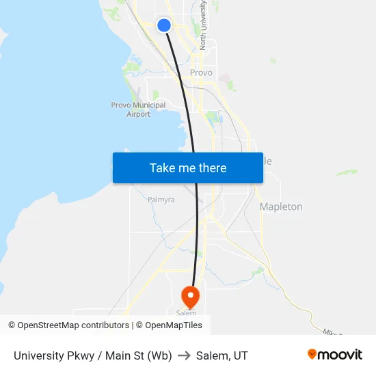 University Pkwy / Main St (Wb) to Salem, UT map