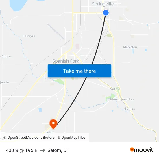 400 S @ 195 E to Salem, UT map