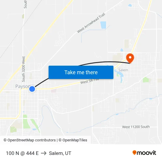 100 N @ 444 E to Salem, UT map