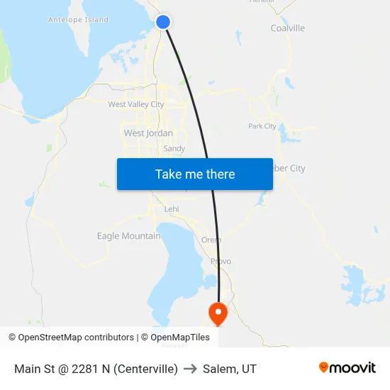 Main St @ 2281 N (Centerville) to Salem, UT map