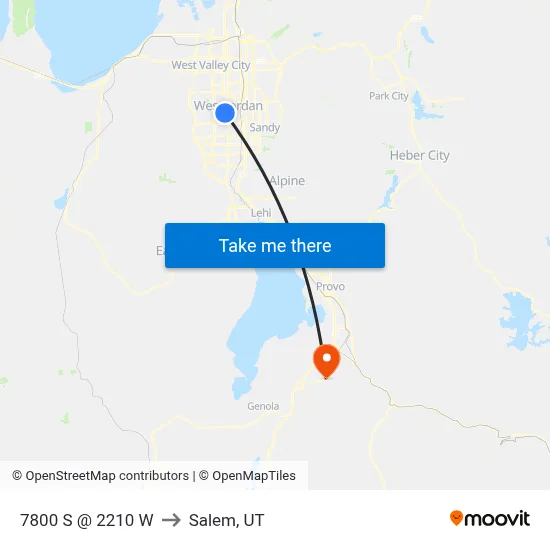 7800 S @ 2210 W to Salem, UT map