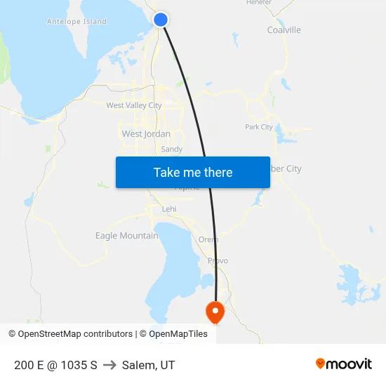 200 E @ 1035 S to Salem, UT map