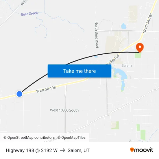 Highway 198 @ 2192 W to Salem, UT map