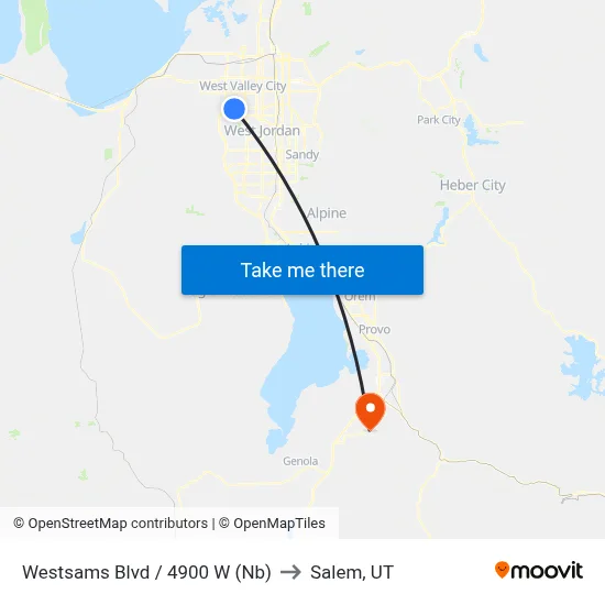 Westsams Blvd / 4900 W (Nb) to Salem, UT map