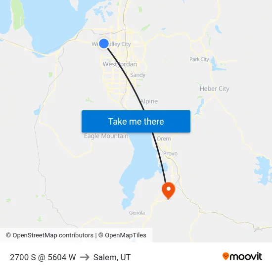 2700 S @ 5604 W to Salem, UT map