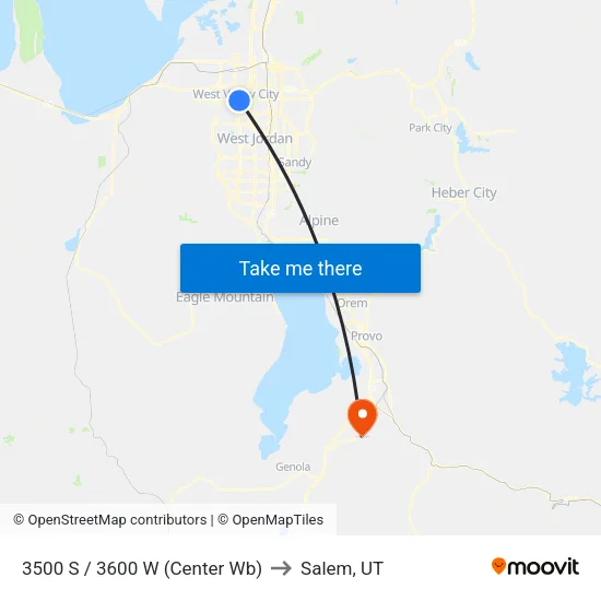 3500 S / 3600 W (Center Wb) to Salem, UT map