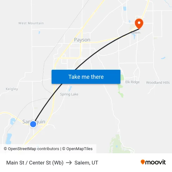 Main St / Center St (Wb) to Salem, UT map