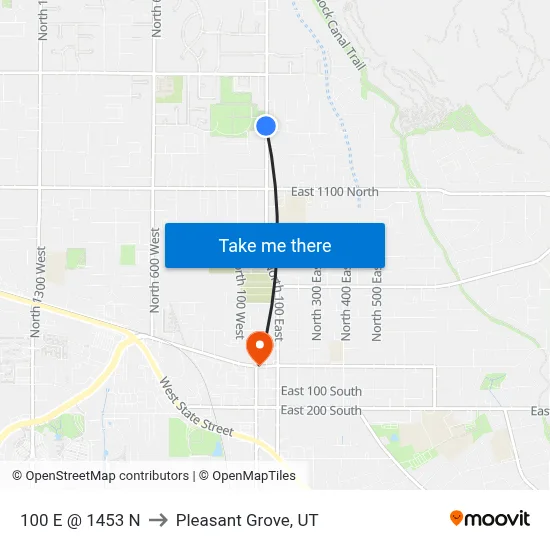 100 E @ 1453 N to Pleasant Grove, UT map