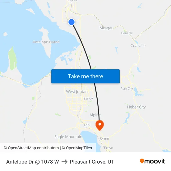 Antelope Dr @ 1078 W to Pleasant Grove, UT map