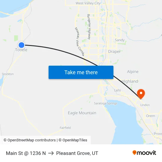 Main St @ 1236 N to Pleasant Grove, UT map