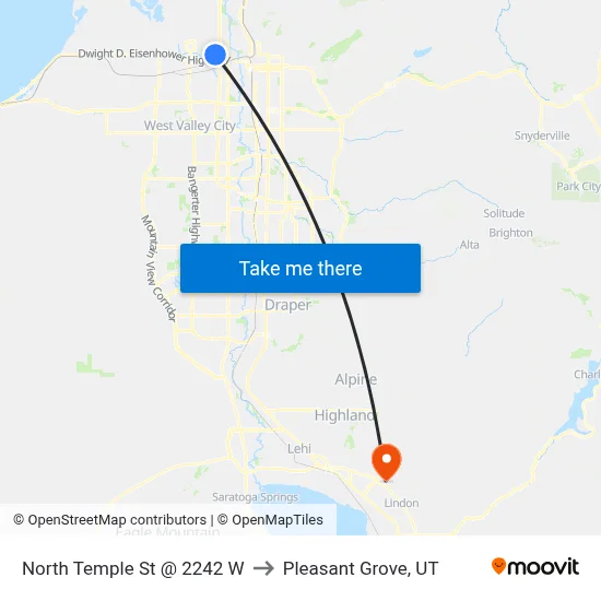 North Temple St @ 2242 W to Pleasant Grove, UT map