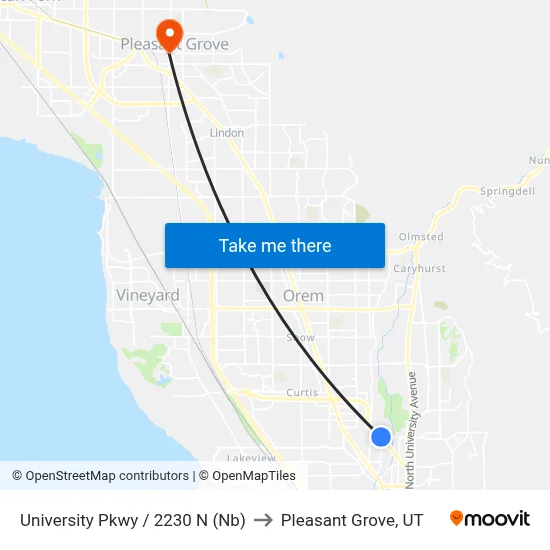 University Pkwy / 2230 N (Nb) to Pleasant Grove, UT map