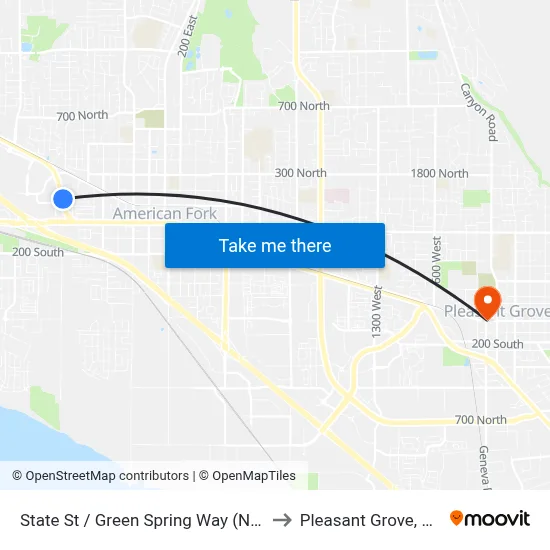State St / Green Spring Way (Nb) to Pleasant Grove, UT map