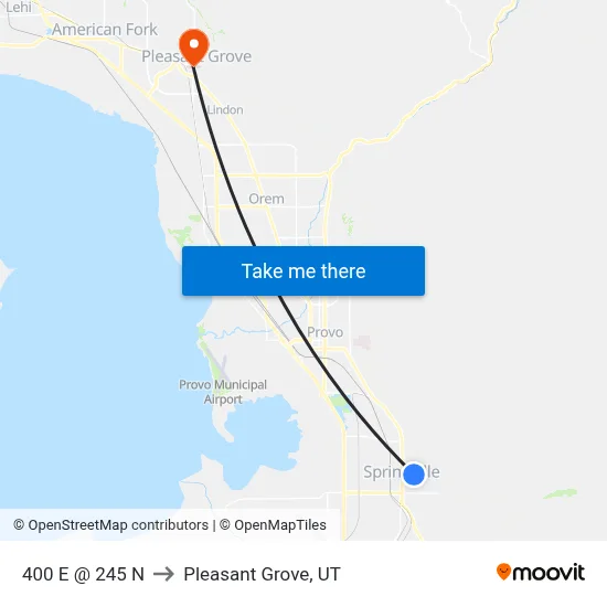 400 E @ 245 N to Pleasant Grove, UT map