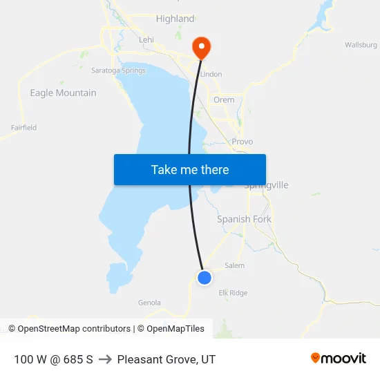 100 W / 700 S (Nb) to Pleasant Grove, UT map