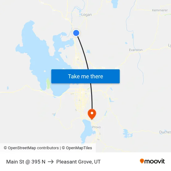 Main St @ 395 N to Pleasant Grove, UT map