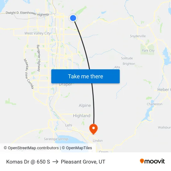 Komas Dr @ 650 S to Pleasant Grove, UT map