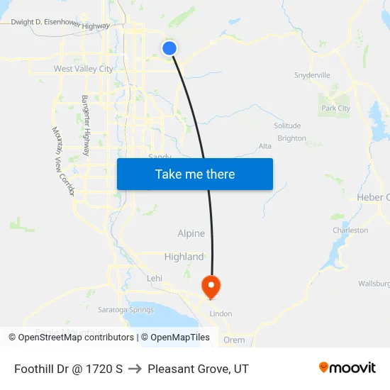Foothill Dr @ 1720 S to Pleasant Grove, UT map