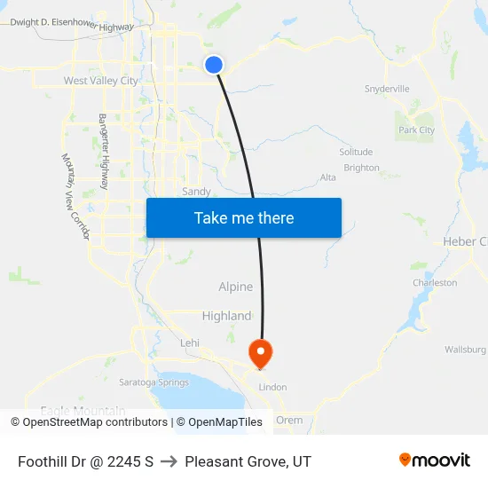 Foothill Dr @ 2245 S to Pleasant Grove, UT map