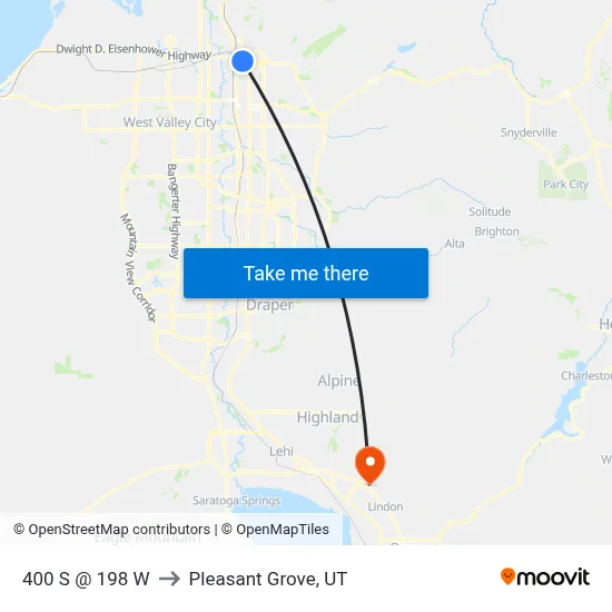 400 S @ 198 W to Pleasant Grove, UT map