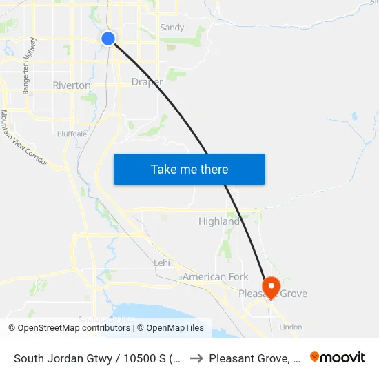 South Jordan Gtwy / 10500 S (Eb) to Pleasant Grove, UT map