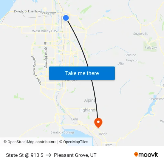 State St @ 910 S to Pleasant Grove, UT map
