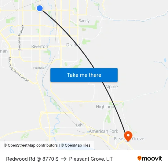Redwood Rd @ 8770 S to Pleasant Grove, UT map