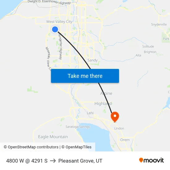 4800 W @ 4291 S to Pleasant Grove, UT map