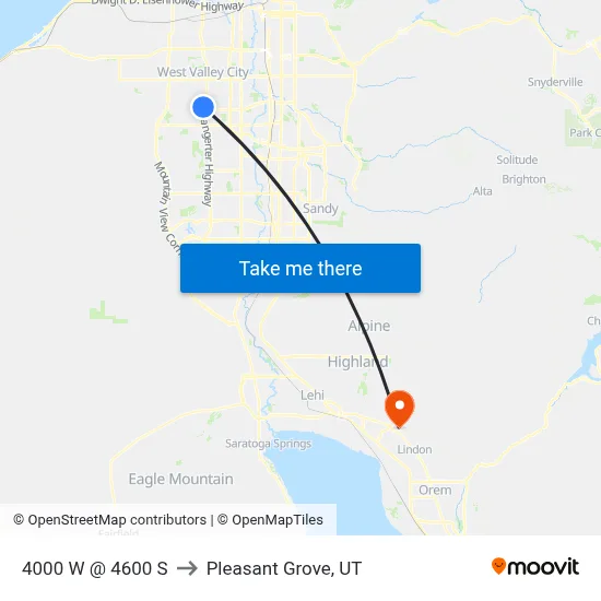 4000 W @ 4600 S to Pleasant Grove, UT map