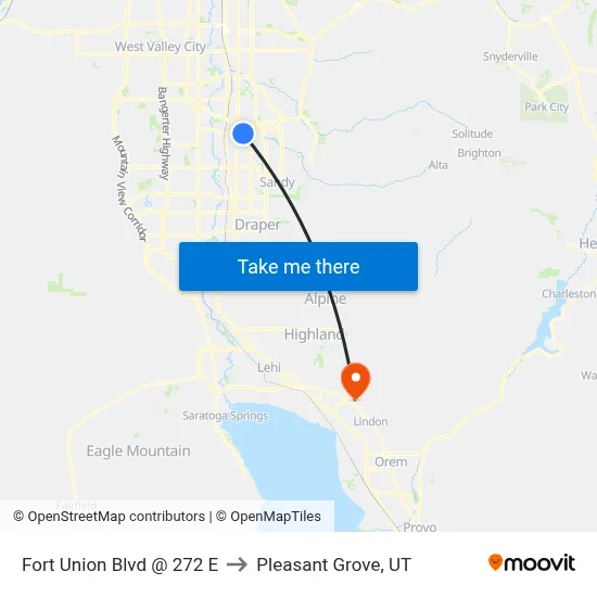 Fort Union Blvd @ 272 E to Pleasant Grove, UT map