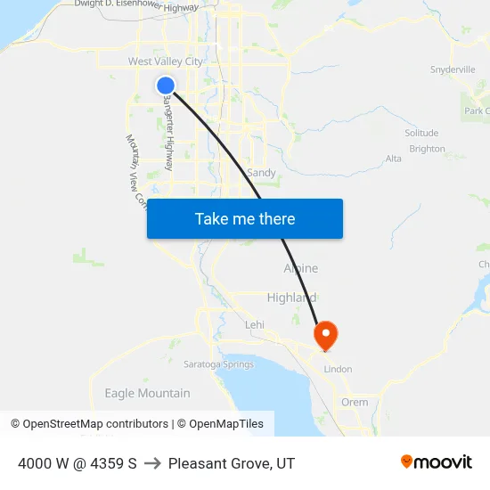 4000 W @ 4359 S to Pleasant Grove, UT map