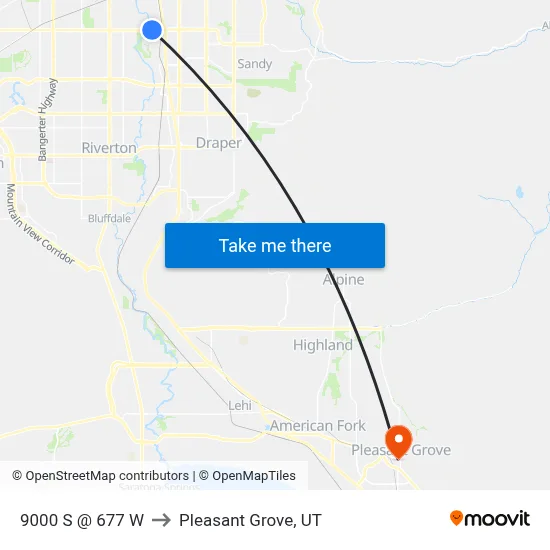 9000 S @  677 W to Pleasant Grove, UT map