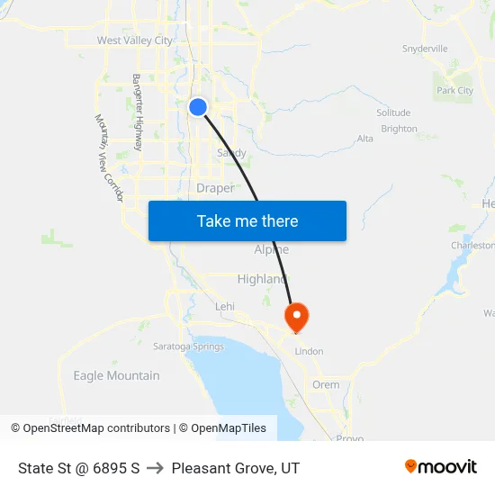 State St @ 6895 S to Pleasant Grove, UT map