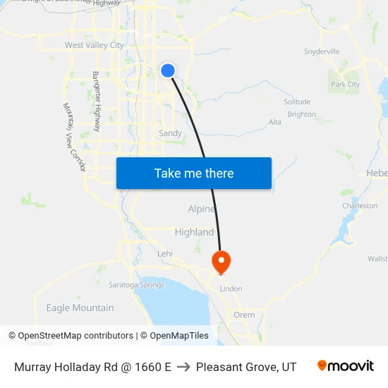 Murray Holladay Rd @ 1660 E to Pleasant Grove, UT map