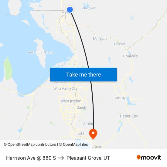 Harrison Ave @ 880 S to Pleasant Grove, UT map