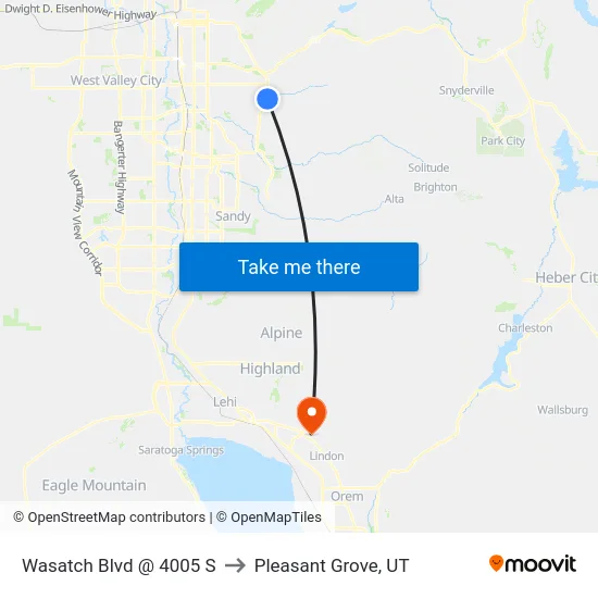 Wasatch Blvd @ 4005 S to Pleasant Grove, UT map
