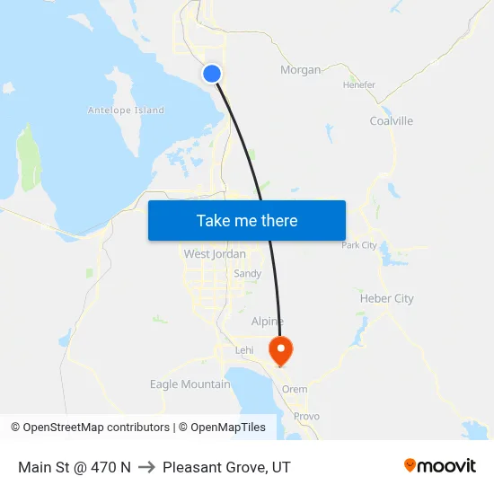 Main St @ 470 N to Pleasant Grove, UT map