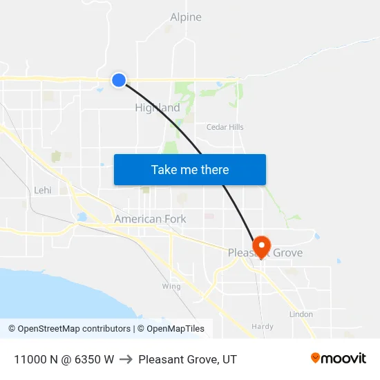 11000 N @ 6350 W to Pleasant Grove, UT map