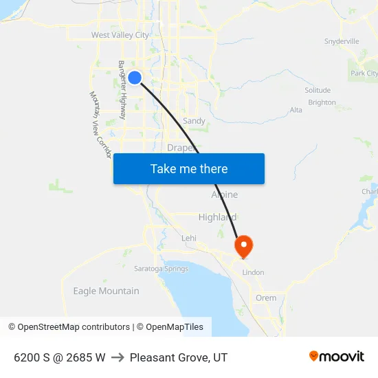 6200 S @ 2685 W to Pleasant Grove, UT map