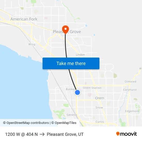 1200 W @ 404 N to Pleasant Grove, UT map