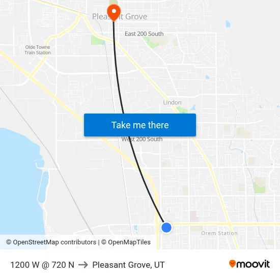 1200 W @ 720 N to Pleasant Grove, UT map