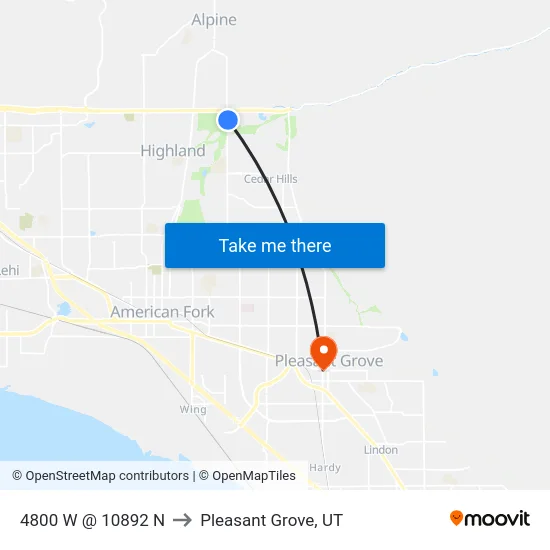 4800 W @ 10892 N to Pleasant Grove, UT map