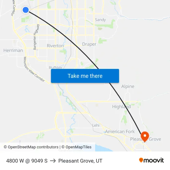 4800 W @ 9049 S to Pleasant Grove, UT map