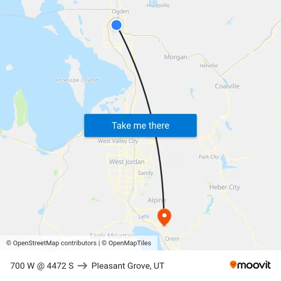 700 W @ 4472 S to Pleasant Grove, UT map