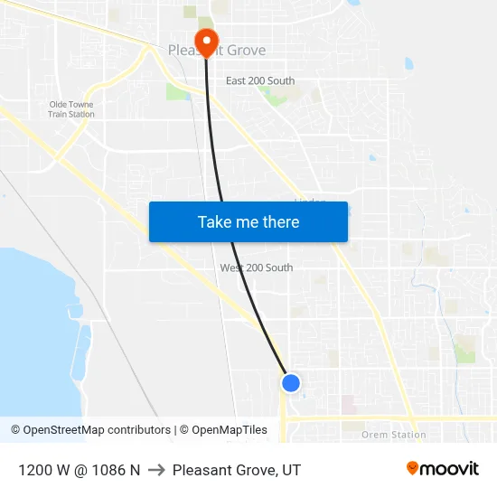 1200 W @ 1086 N to Pleasant Grove, UT map