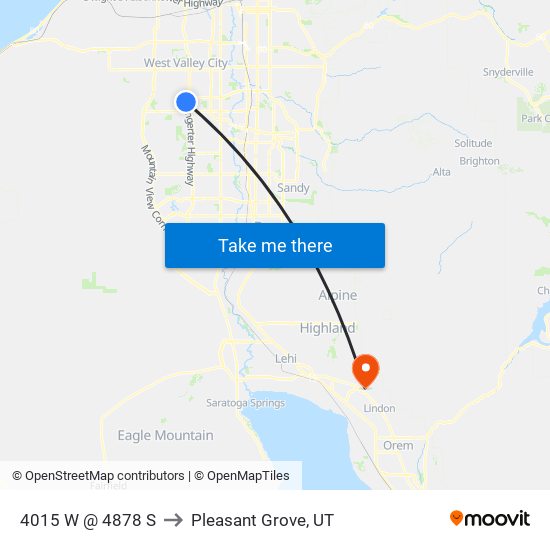 4015 W @ 4878 S to Pleasant Grove, UT map